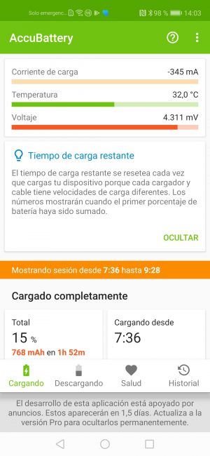 Consumo del Honor 20 Pro