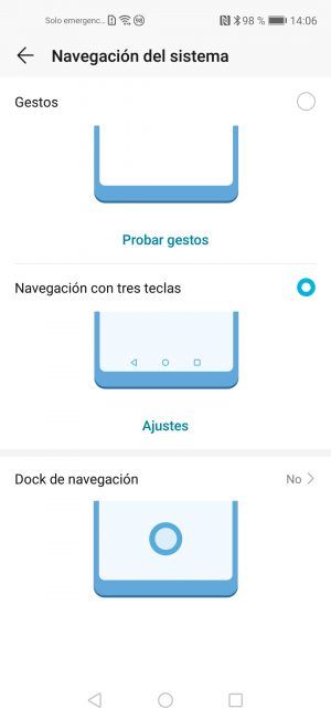 Gestos en el Honor 20 Pro