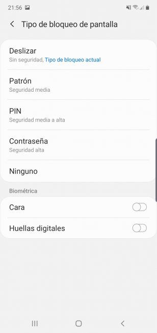 Seguridad Samsung Galaxy Note 10 Plus