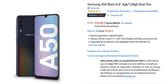 Oferta Samsung Galaxy A50