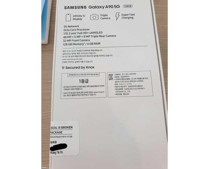 Características del Samsung Galaxy A90 5G
