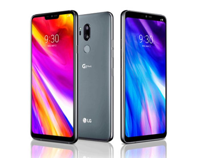 Frontal y trasera en gris del LG G7 ThinQ