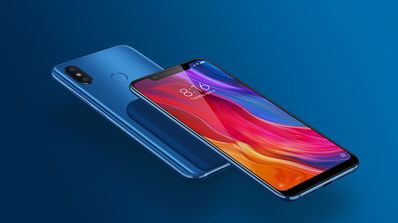 Frontal y trasera del Xiaomi Mi 8 en azul