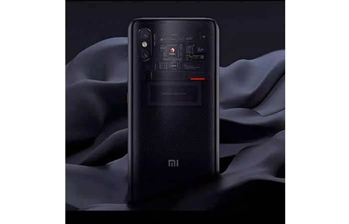 Parte trasera del Xiaomi Mi 8 Pro con diseño transparente