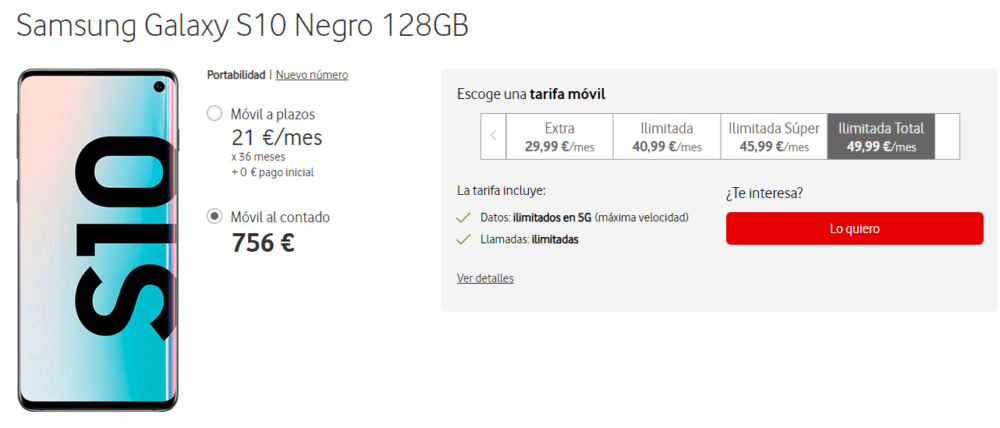Galaxy S10 con Vodafone 02