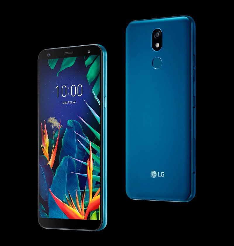 LG K40 azul detalle de la cámara