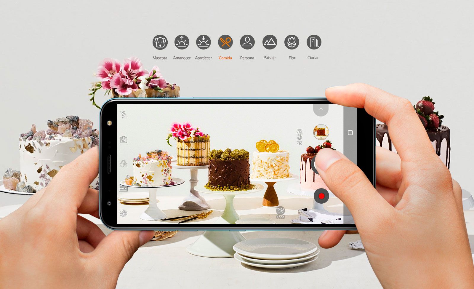 LG K40 cámara modo comida