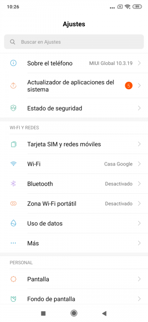 Sistema del Xiaomi Mi Mix 3 5G