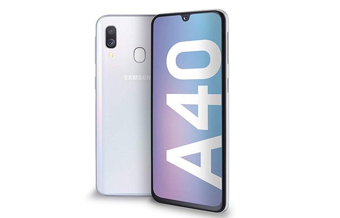 Frontal y trasera en blanco del Galaxy A40