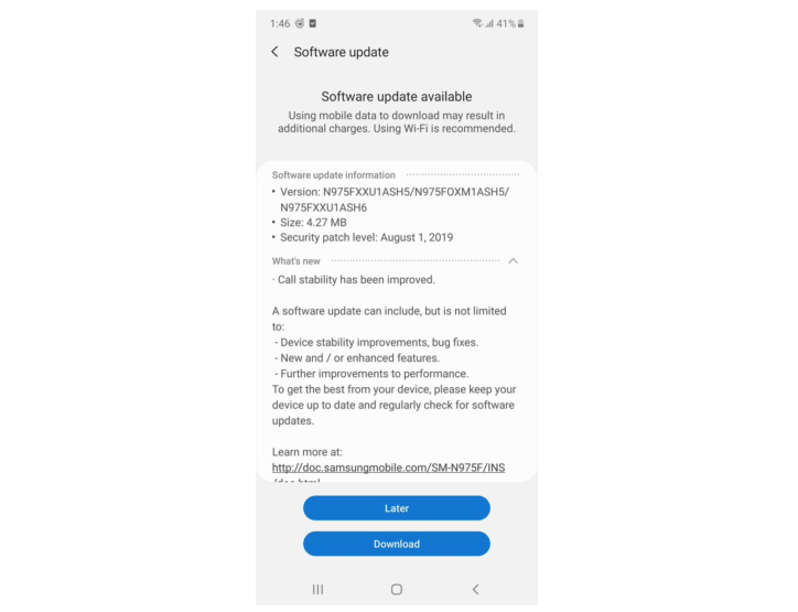 actualizacion note 10 plus