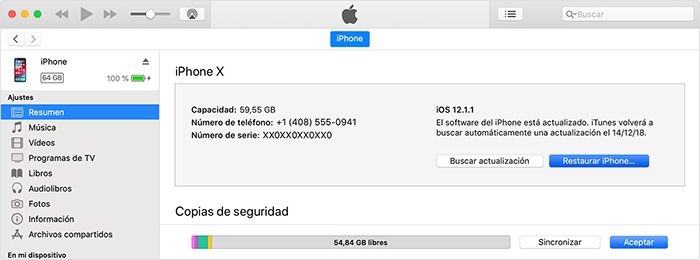 restaurar iphone 6s por itunes