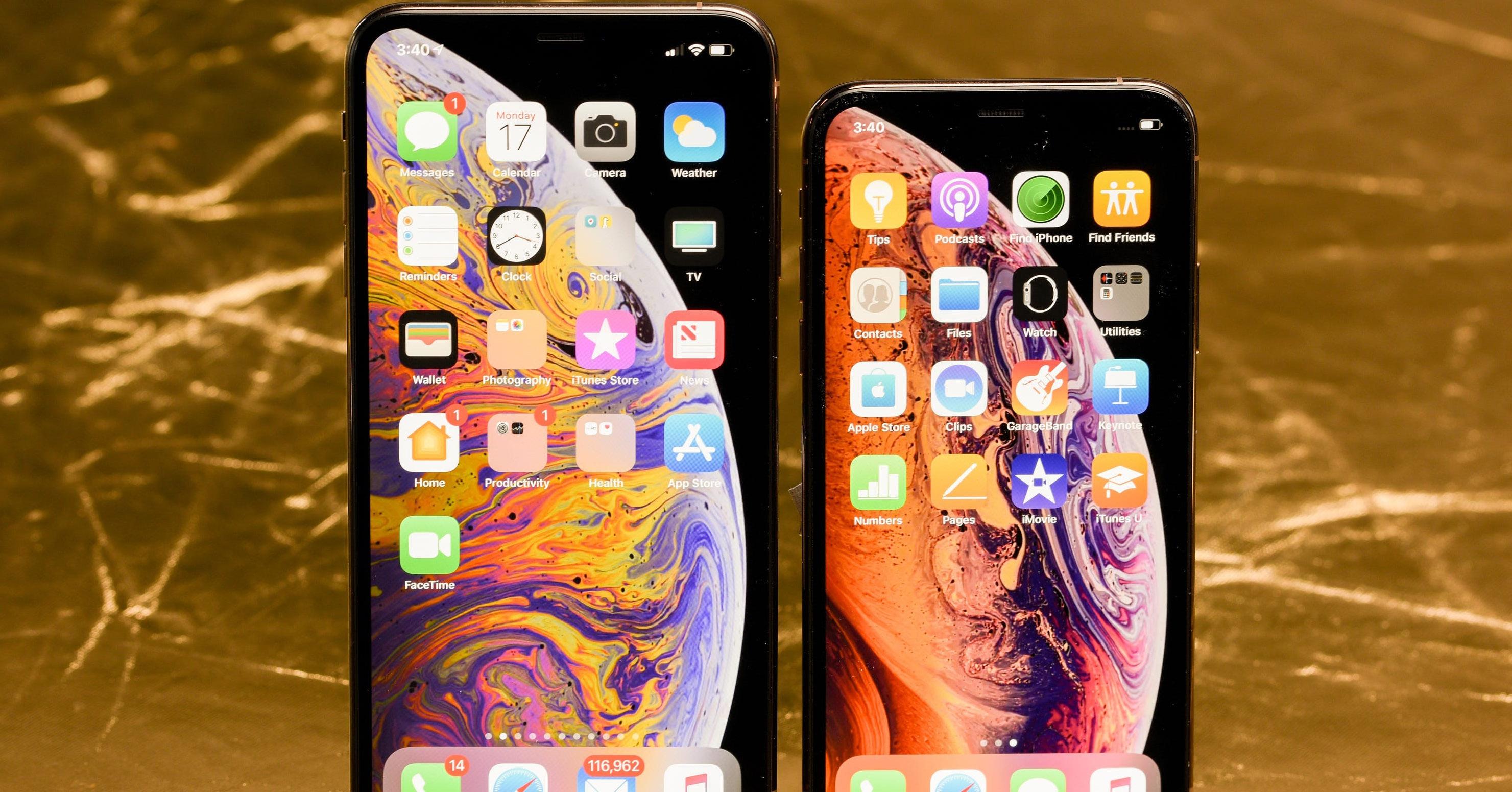 Frontal del iPhone XS y iPhone XS Max