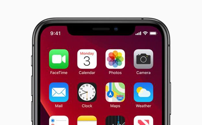 Pantalla de un iPhone con iOS 13