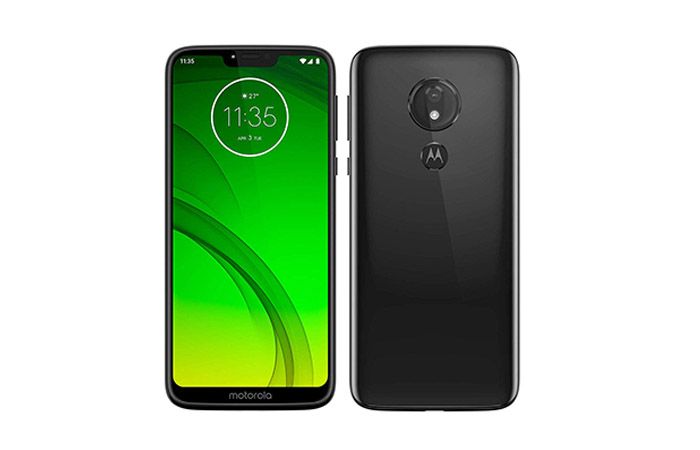 Frontal y trasera del Moto G7 Power en color negro
