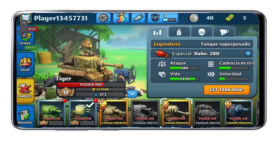 Interfaz de usuario de PvPets: Tank Battle Royale
