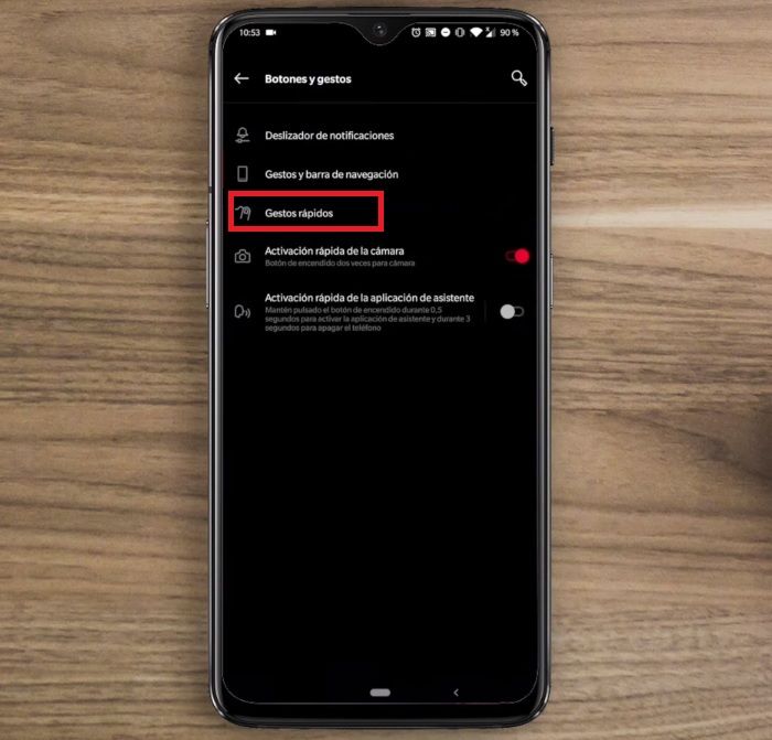 OnePlus 7 Pro gestos