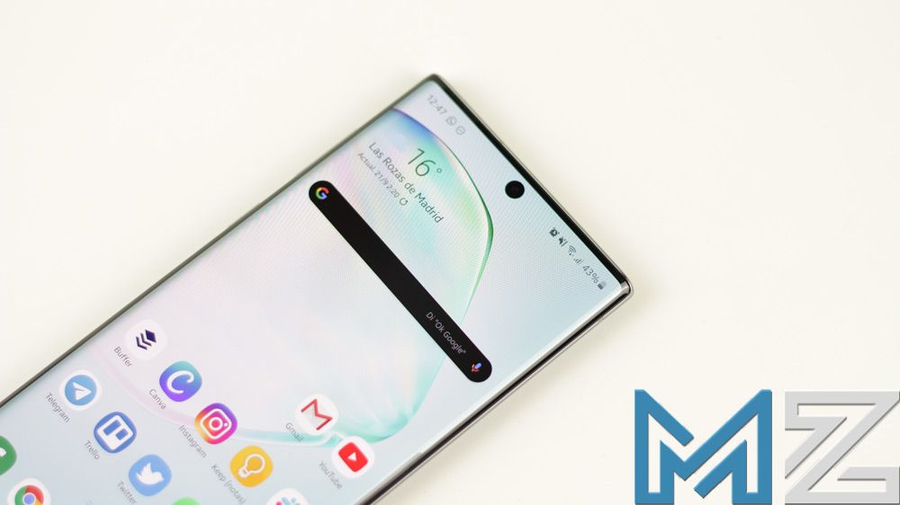 Imagen frontal del Samsung Galaxy Note 10