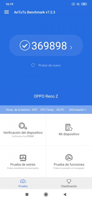 Resultado en antutu con Xiaomi Mi 9 Lite