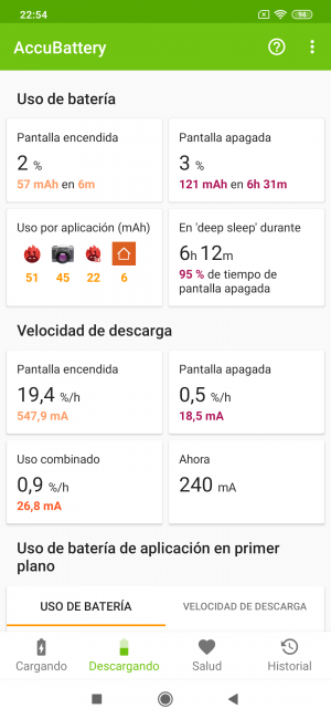 Batería datos Xiaomi Mi 9 Lite