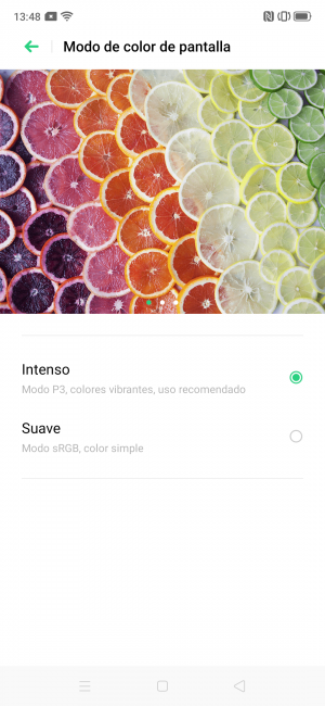 Gestión de los colores Realme X2