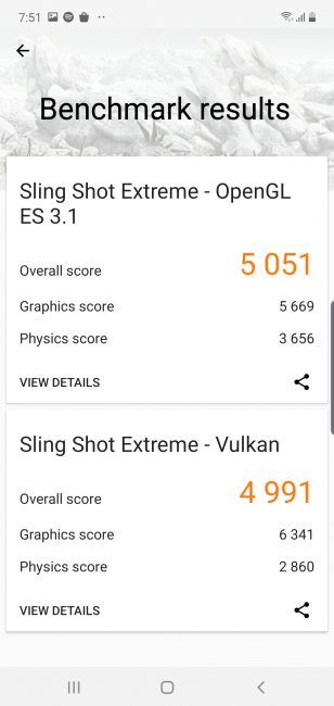 Resultado 3D Mark Samsung Galaxy Note 10