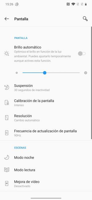 Opciones pantalla OnePlus 7T Pro