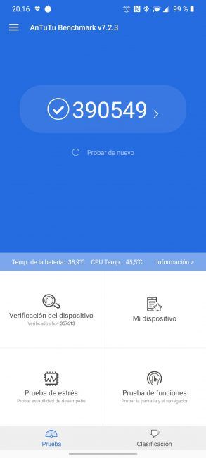 Resultado AnTuTu OnePlus 7T Pro