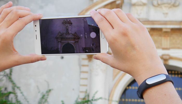 Sacando foto con un móvil