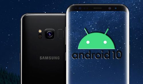 Frontal y trasera del Galaxy S7 con logo Android 10
