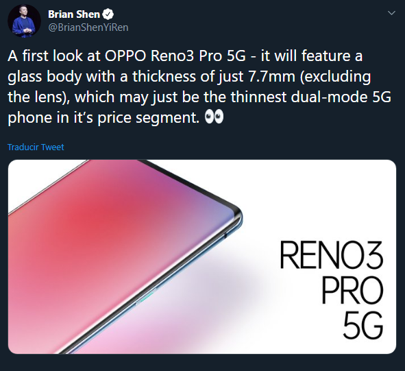 Oppo Reno3 5G Pro twitter