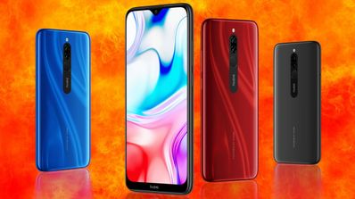 Redmi 8 fondo naranja