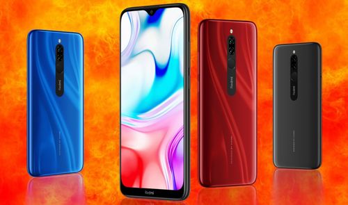 Redmi 8 fondo naranja