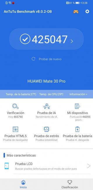 Resultados en Antutu Huawei Mate 30 Pro