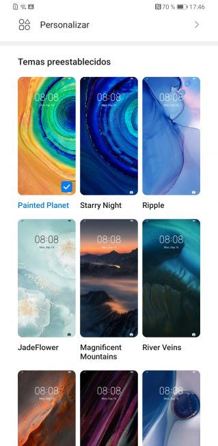 Uso de temas en el Huawei Mate 30 Pro