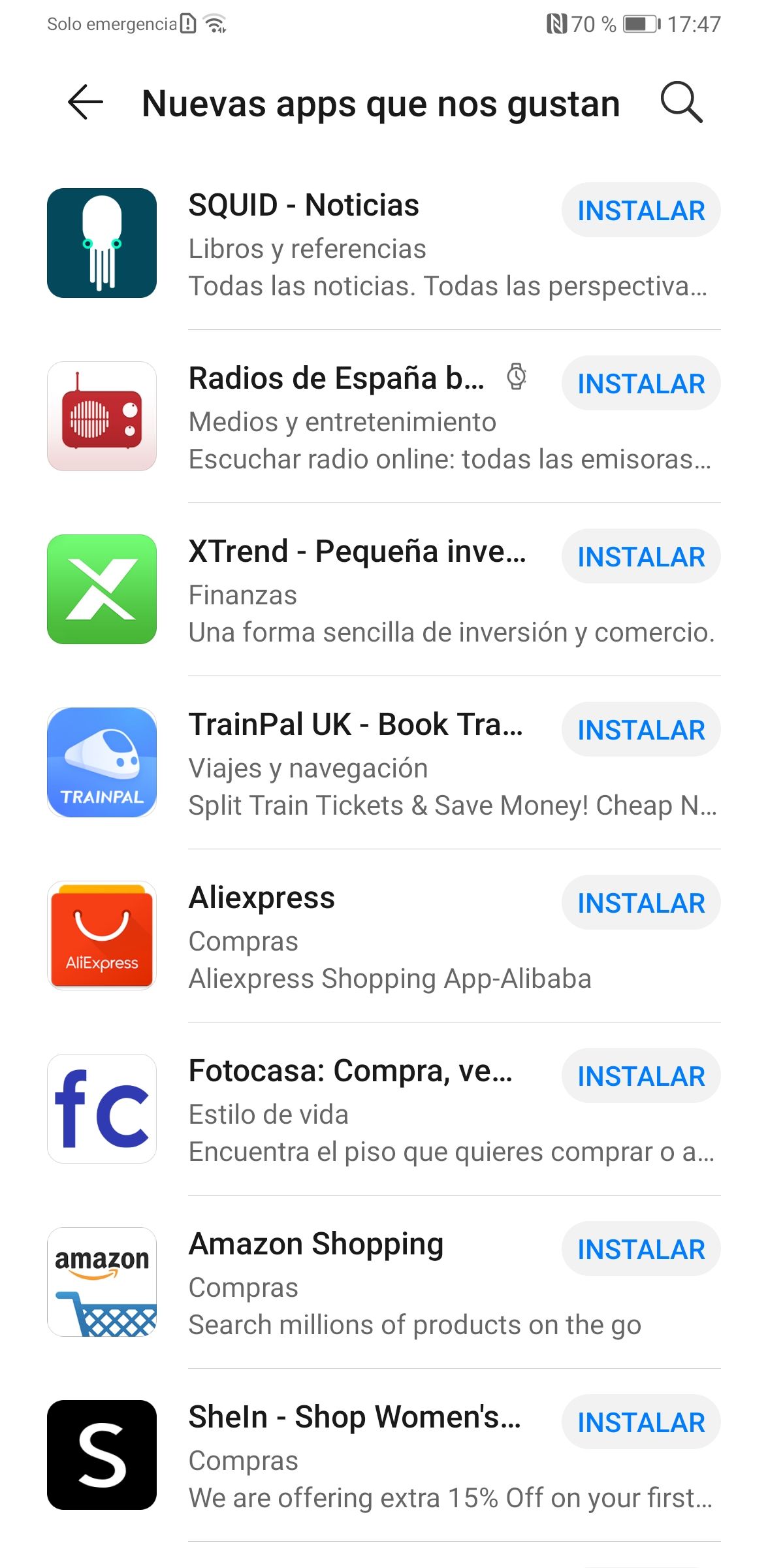 App Gallery en el Huawei Mate 30 Pro
