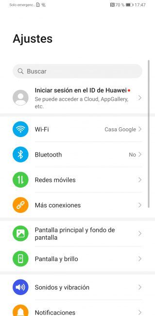 Ajustes del Huawei Mate 30 Pro