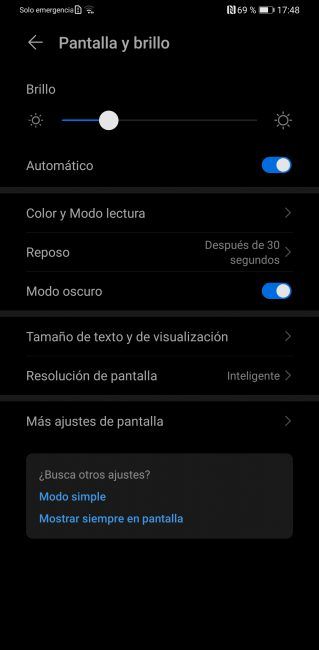 Modo oscuro en el Huawei Mate 30 Pro