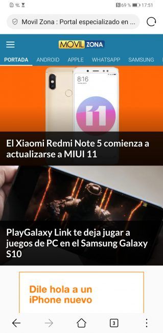 Navegador del Huawei Mate 30 Pro