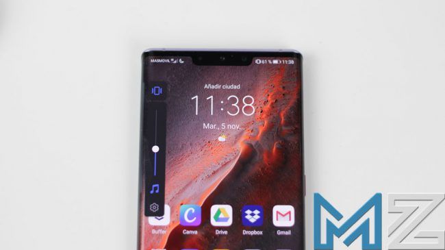 Control volumen en pantalla del Huawei Mate 30 Pro