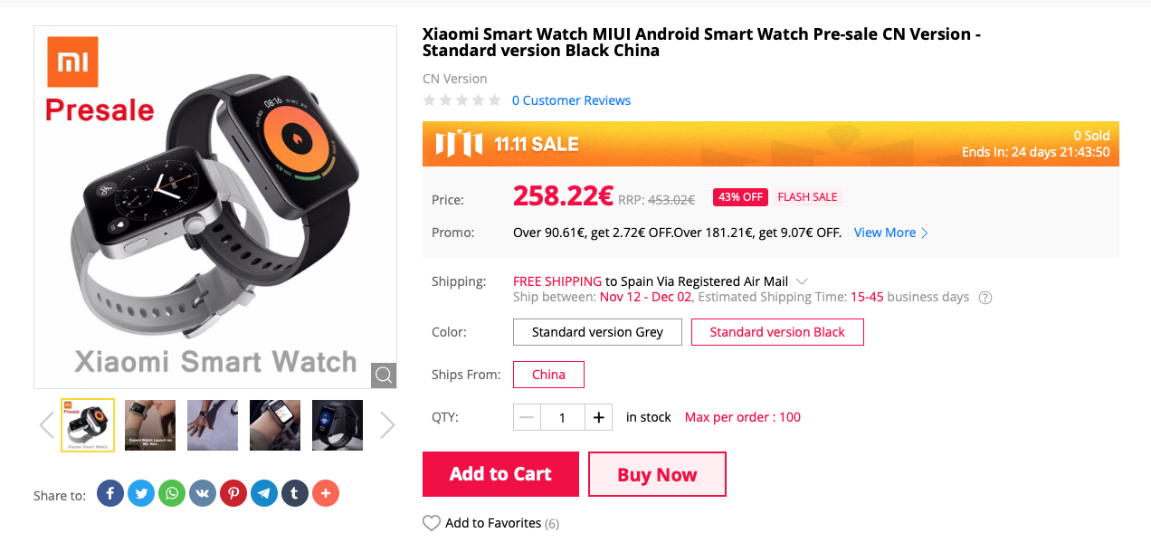 mi watch precio