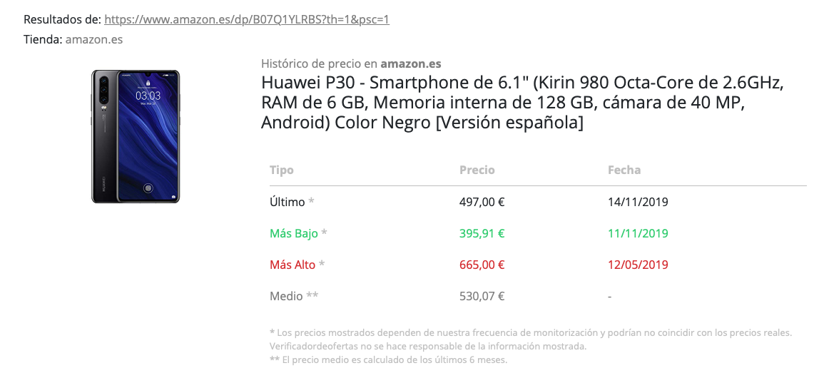 verificador ofertas huawei p30