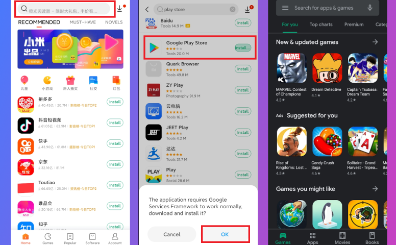 Google Play en el Mi A3
