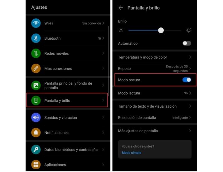 EMUI 10 Modo Oscuro