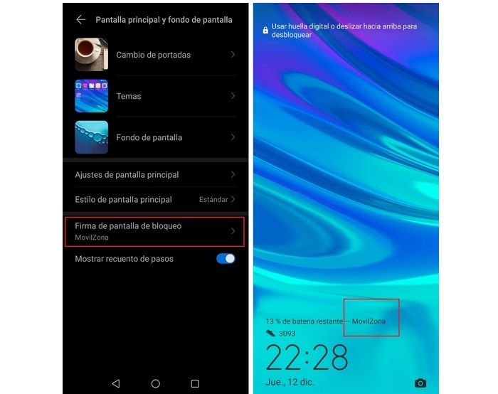 huawei firma pantalla