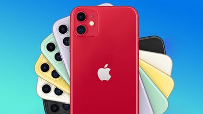 iPhone 11 colores sobre fondo azul
