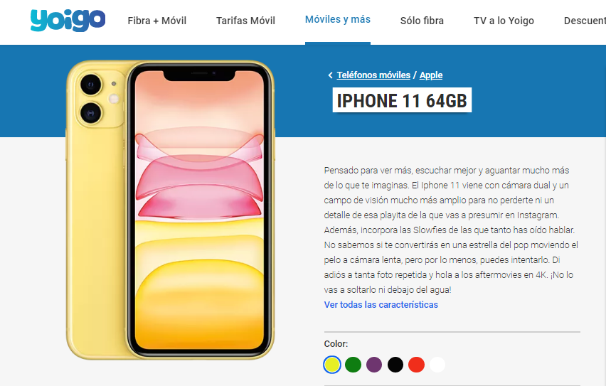 iPhone 11 con Yoigo