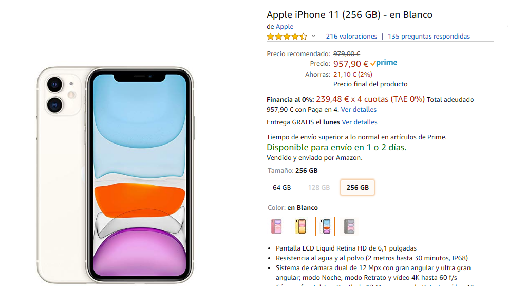 iPhone 11 en Amazon