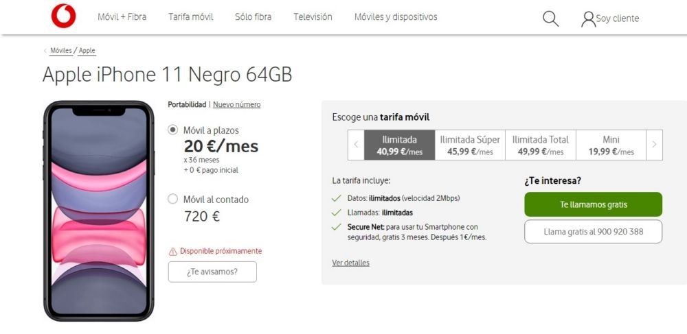 iphone 11 con vodafone
