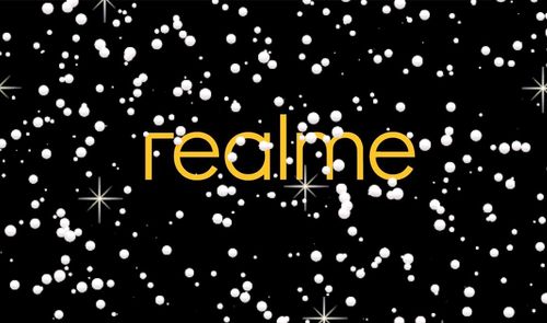 realme logo con nieve