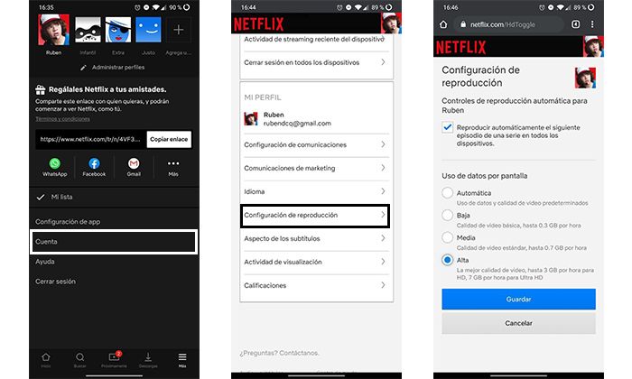 Configuración imagen Netflix
